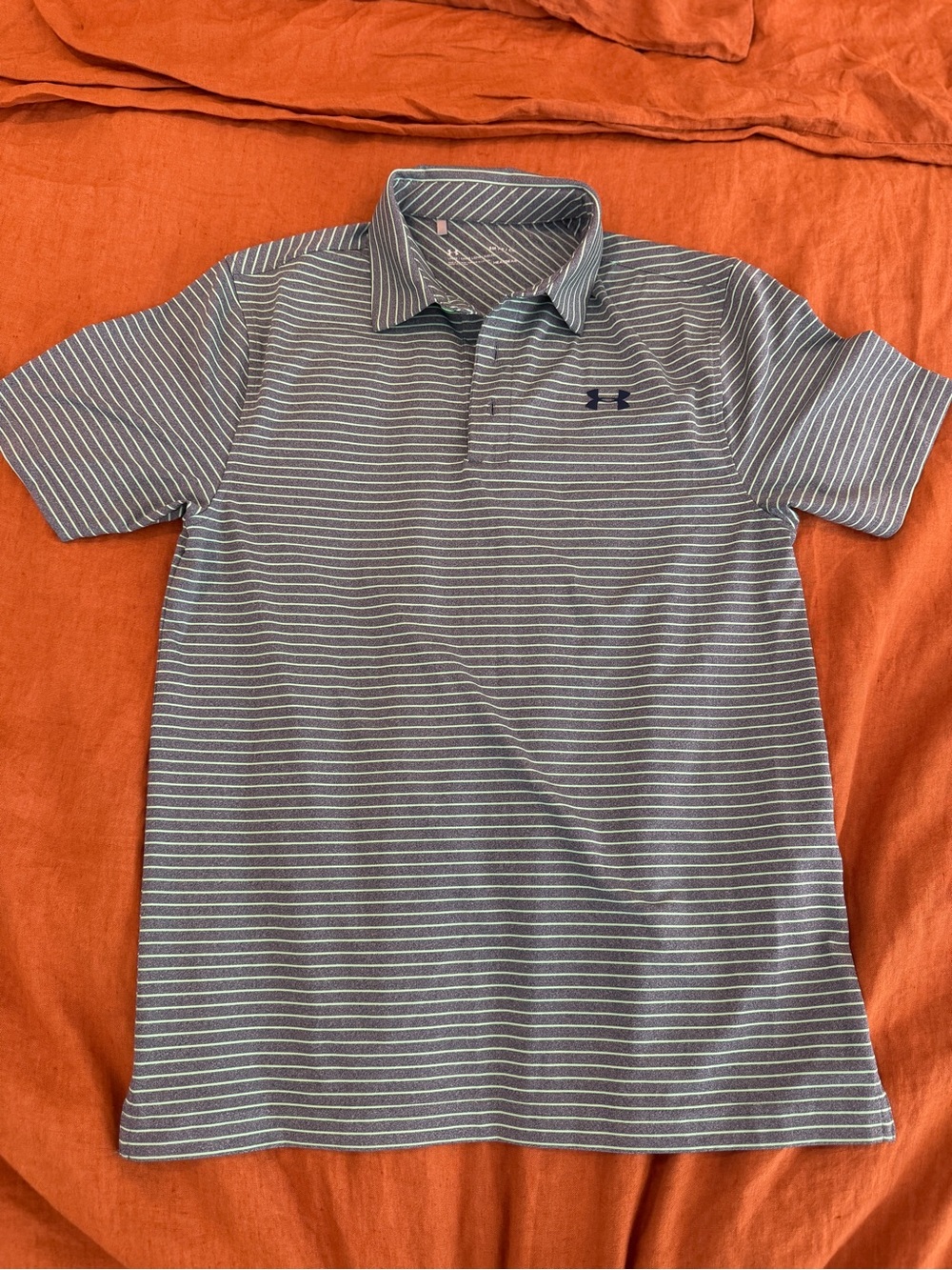 Under Armour Men’s Playoff Polo Grey With Green Stripes